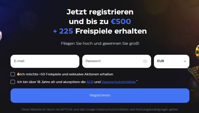 SkyCrown Casino Registrierung